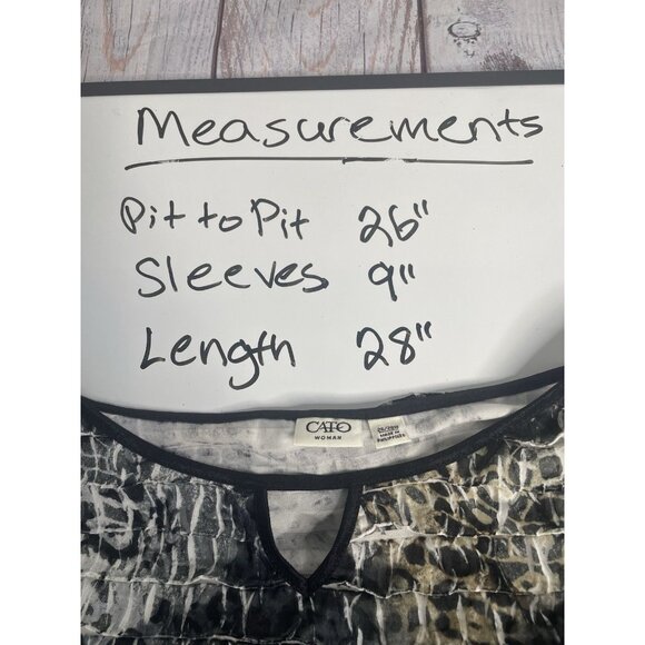 Cato Ruffled Blouse 4X ( 26/28W) Stretch Boho Whimsical Animal Print - Picture 10 of 11